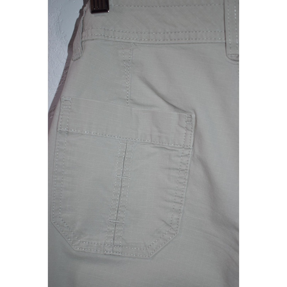 Eddie Bauer Womens 4 Khaki Cargo Capri Pants Drawstring Cuffs Stretch Cotton - Picture 9 of 16